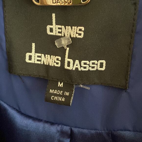 Dennis Basso women’s size medium long blue quilted coat - Picture 2 of 7